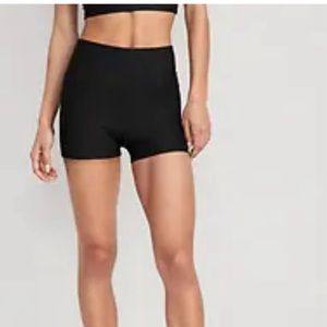 High-Waisted PowerSoft Biker Shorts -- 3-inch inseam old navy